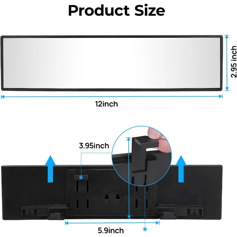 12-Inch Clip-On Panoramic Rear-View Mirror - Image 4