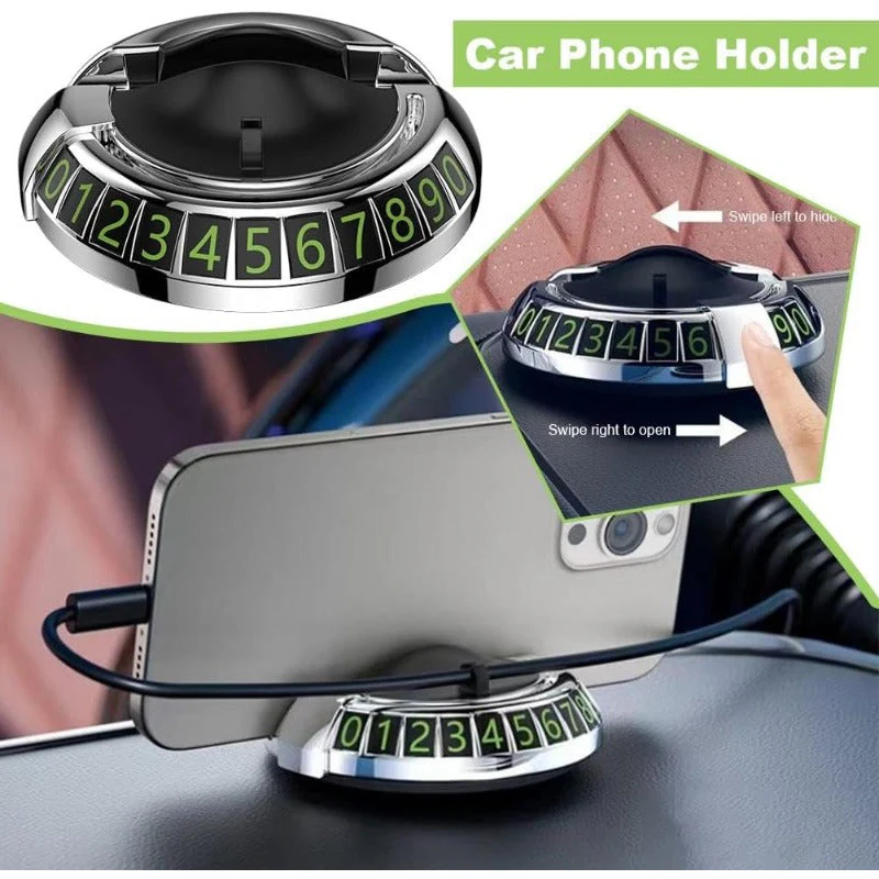 2-in-1 Dashboard Phone Holder & Hidden Number Plate - Image 3