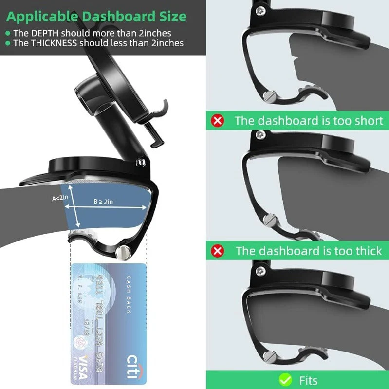 360 Degree Rotation Dashboard Clip Mount - Image 2