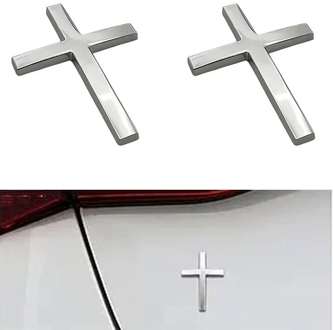 3D Metal Cross Car Sticker - Image 4