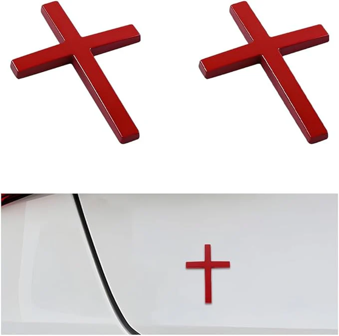 3D Metal Cross Car Sticker - Image 7