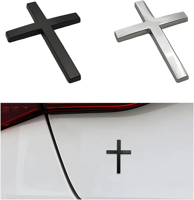 3D Metal Cross Car Sticker - Image 8