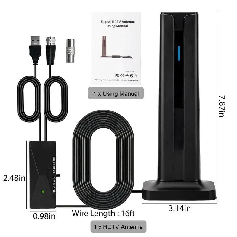 4K/1080P Indoor HDTV Antenna ✦ 120-Mile 360° Signal Booster - Image 2