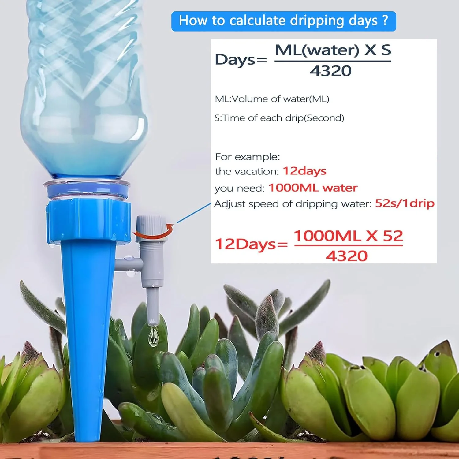 Adjustable Bottle-Top Plant Watering Spikes - Image 2