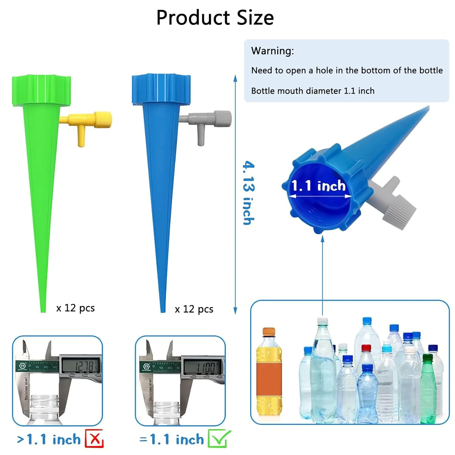 Adjustable Bottle-Top Plant Watering Spikes - Image 4