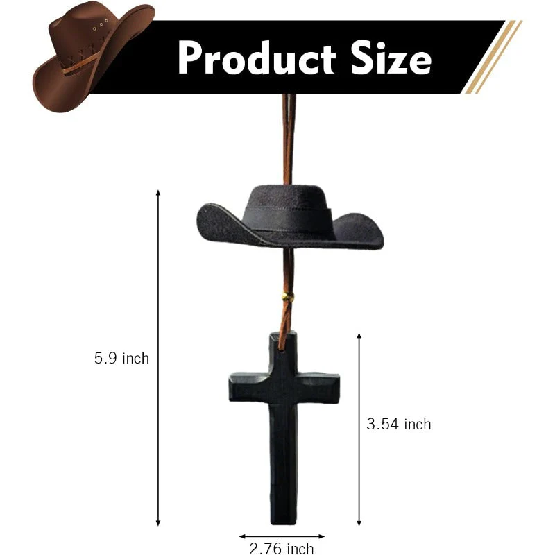 Cowboy Hat Cross Pendant - Image 2