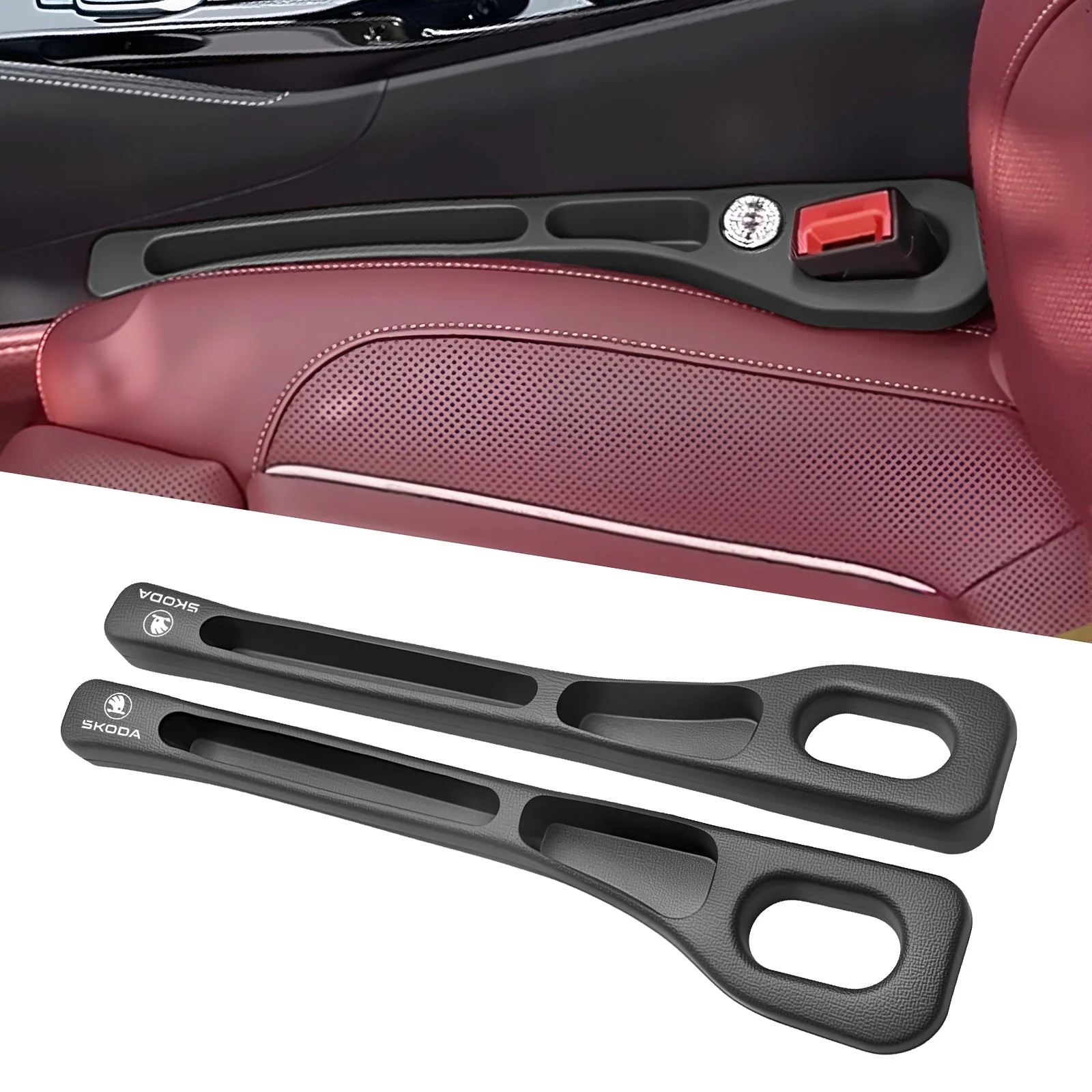 Eptchn Car Seats Gap Filler Dual with Belt Slot - Image 32
