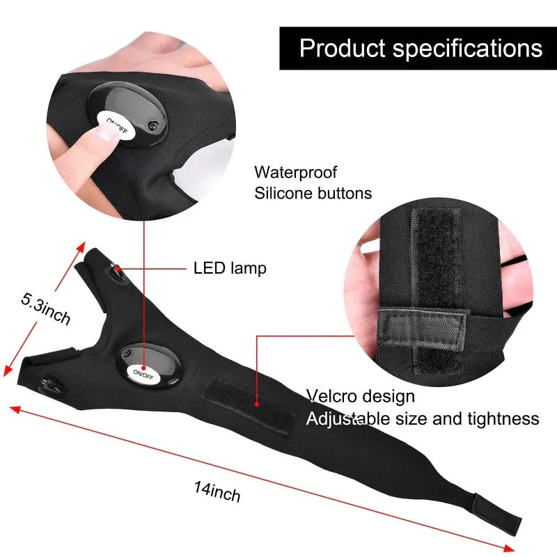 Hands-Free LED Flashlight Waterproof Gloves - Image 15