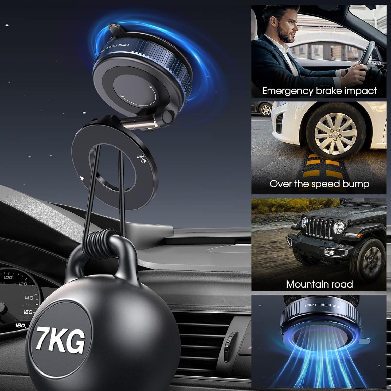 Woyuosn Vacuum Magnetic Phone Holders for Car - Image 2