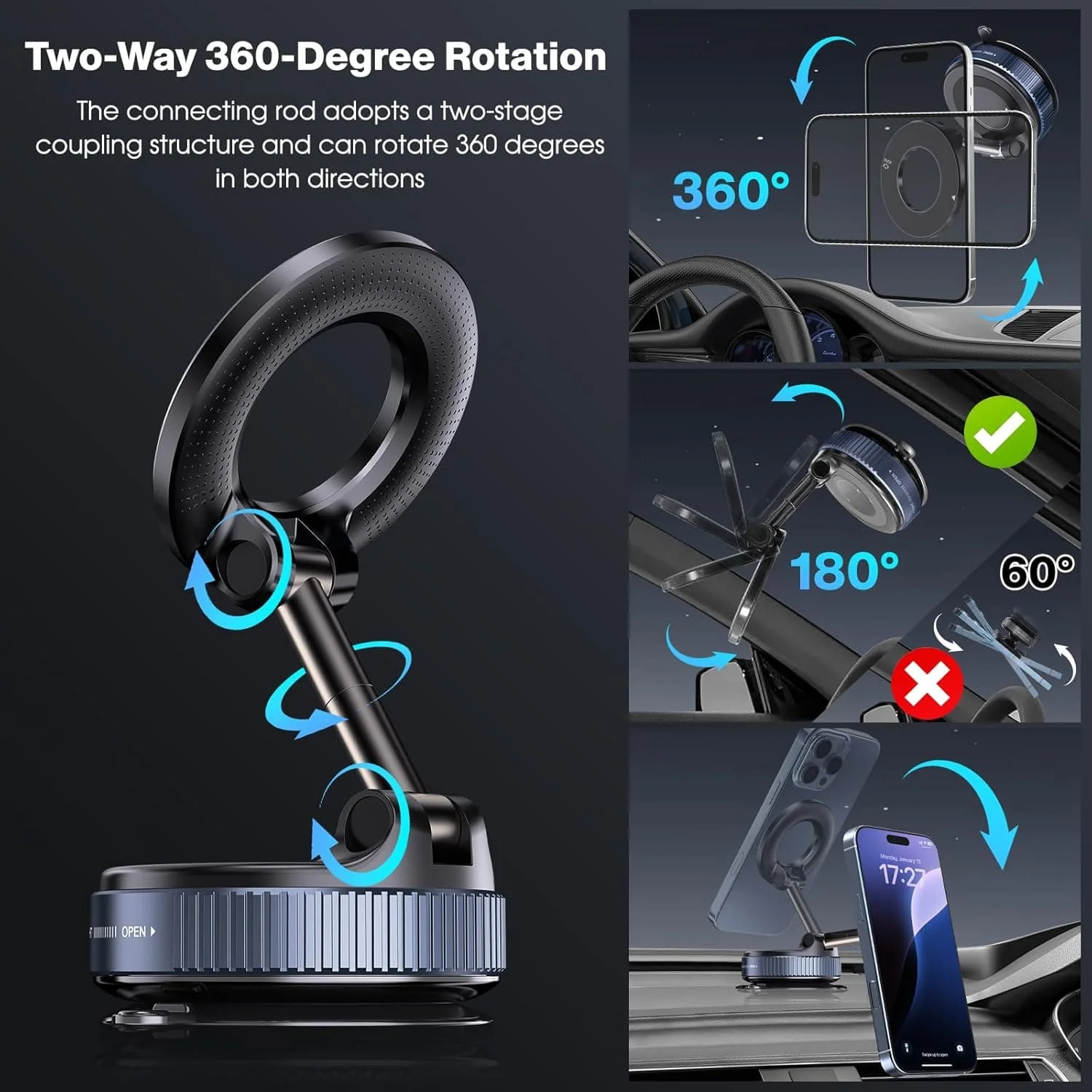 Woyuosn Vacuum Magnetic Phone Holders for Car - Image 5