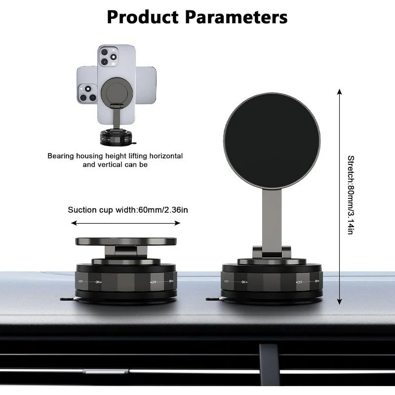 Magnetic Suction Mount – Foldable 360° Phone Holder with Vacuum Lock - Image 5