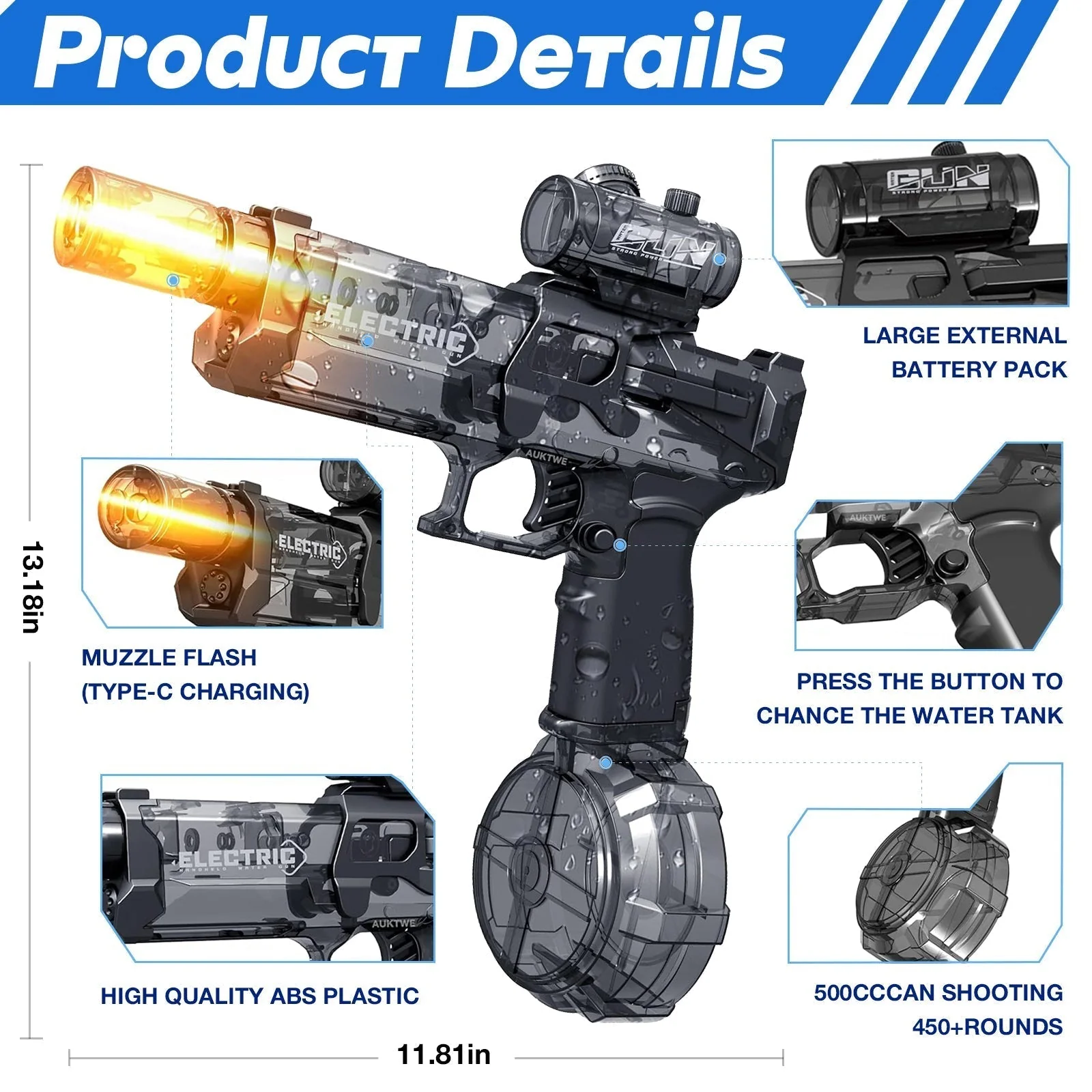 YoPoll High Capacity Pistol for Beach Swimming Toy - Image 6