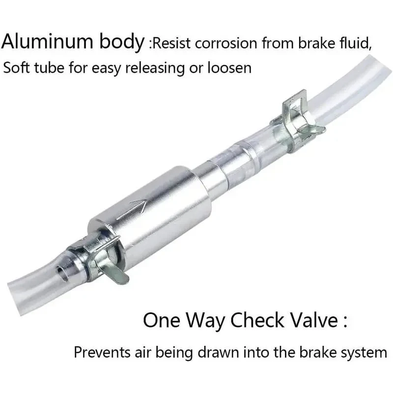 Universal One-Way Brake Bleeder Hose Kit with Check Valve - Image 3