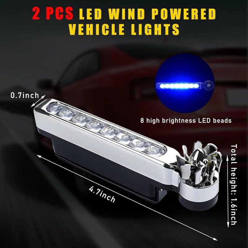 2 PCS Wind-Powered LED Car Lights - Image 2