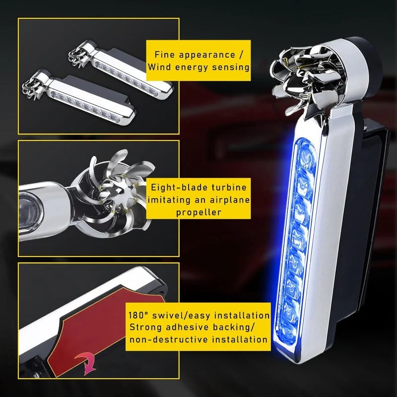 2 PCS Wind-Powered LED Car Lights - Image 3